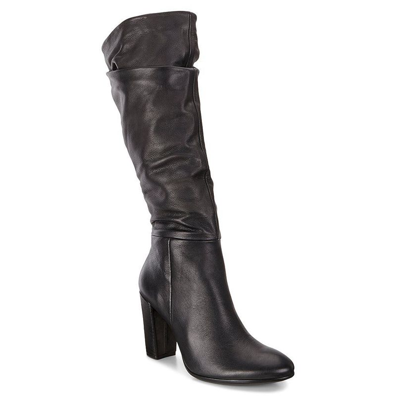 Botas A Media Pierna Ecco Shape 75 Block Para Mujer,Negras,426370-ZIV